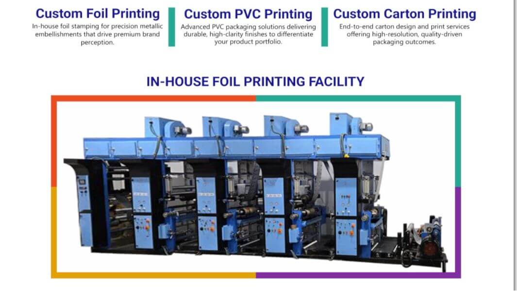 In house foil printing facility