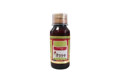 60 ml amber bottle of paediatric cough syrup