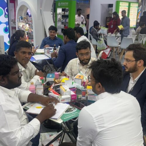 Meeting with visitors at PharmmaEx Coimbatore 2026