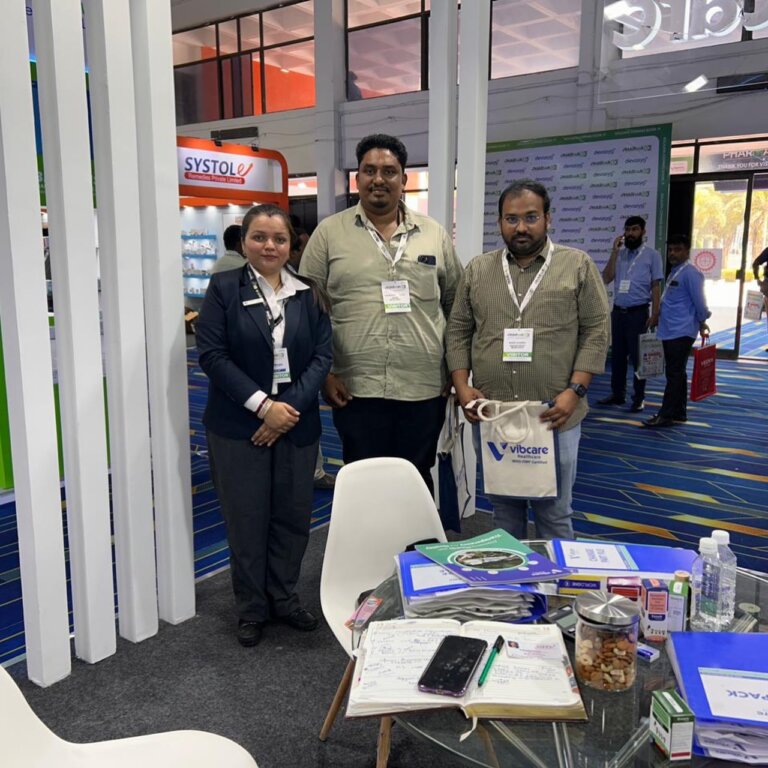 The Vibcare Healthcare stall at PharmmaEx Coimbatore 2026
