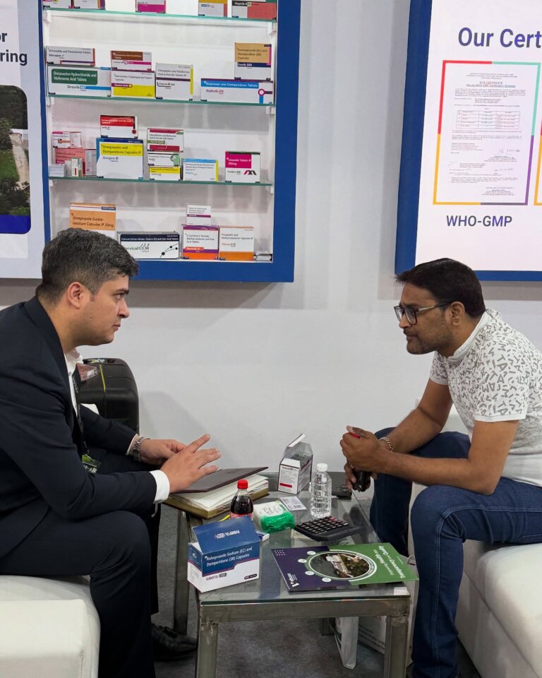 Product discussion at stall C3, PharmmaEx Hyderabad 2025
