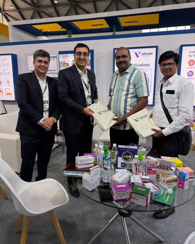 Product samples on display at PharmmaEx Hyderabad 2025