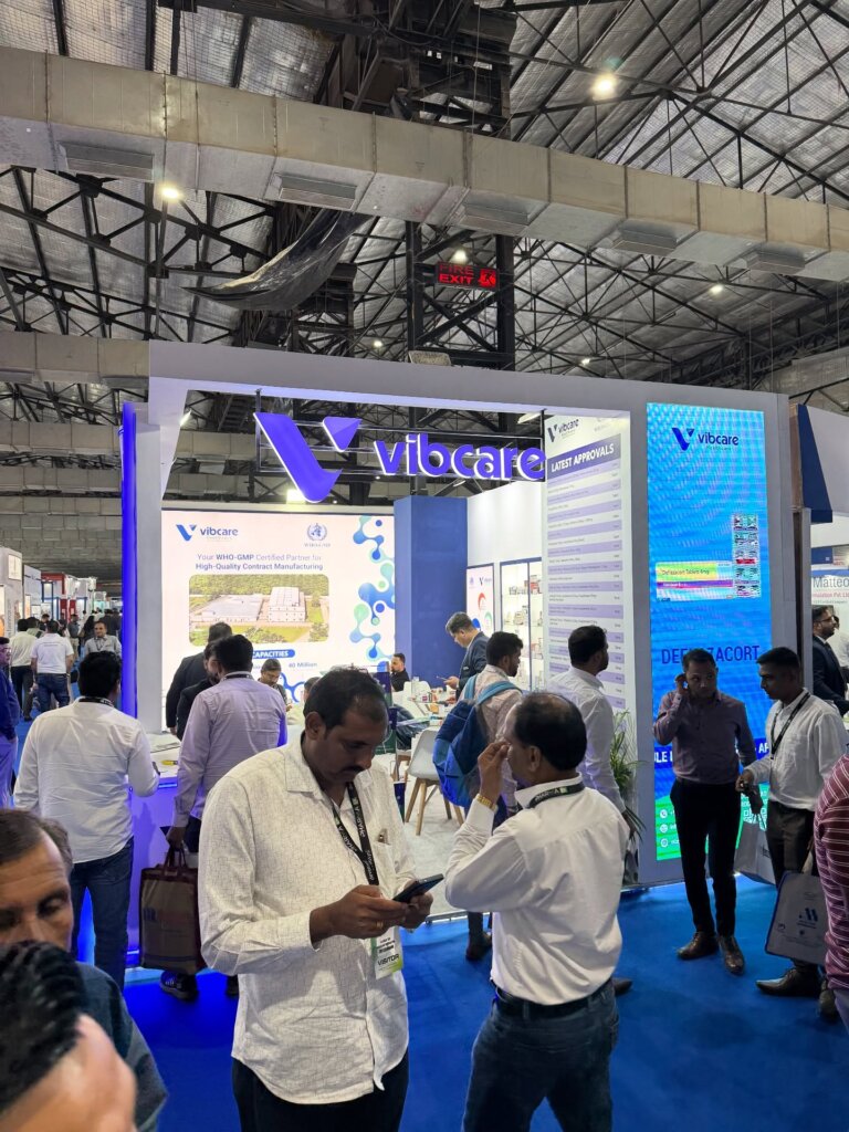 The Vibcare Healthcare stall at Nesco, PharmmaEx Mumbai 2025