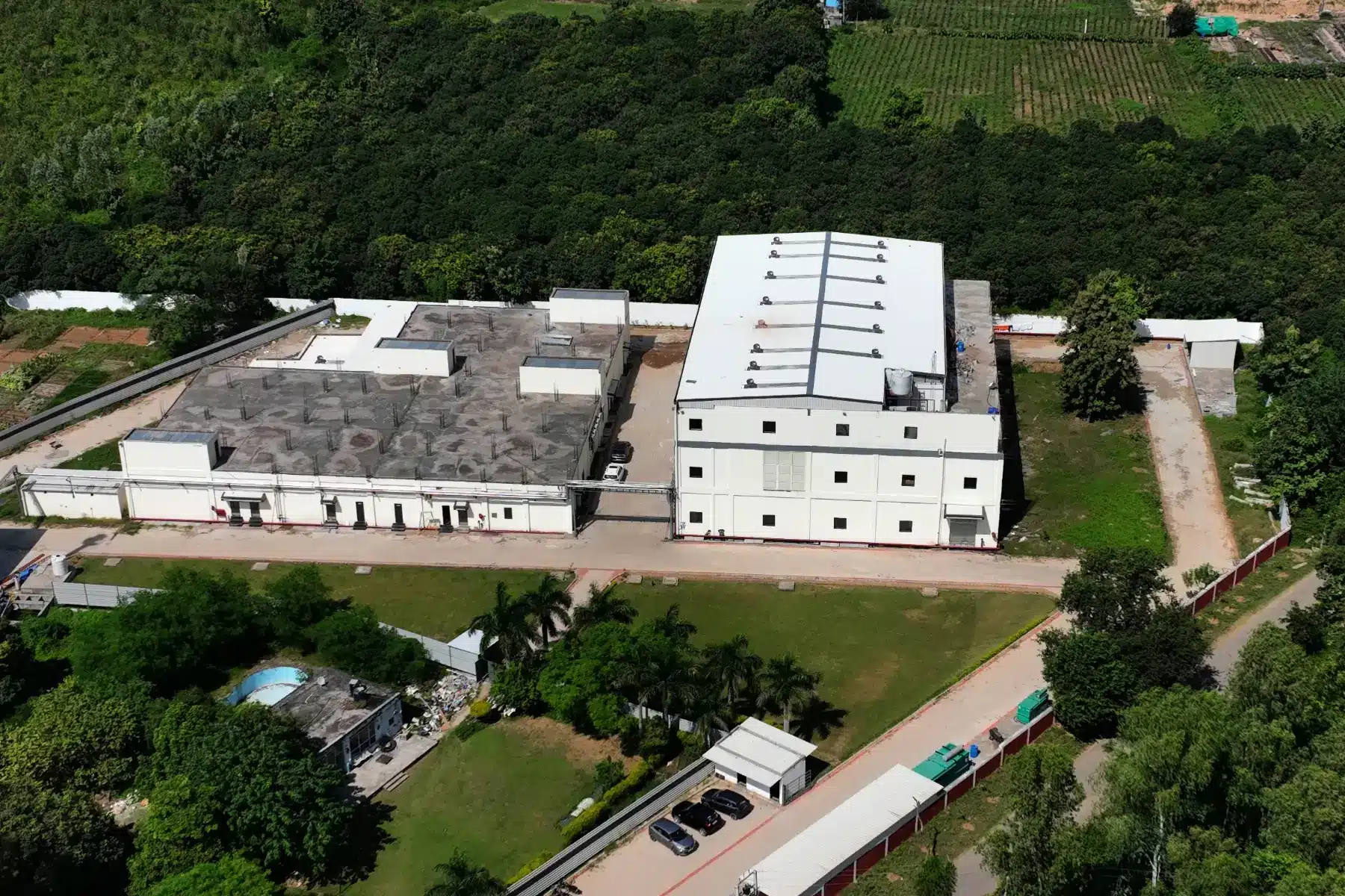 Aerial view of the Vibcare Healthcare plant at Dabkori, Panchkula