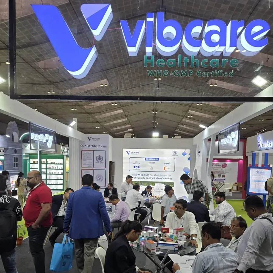 The Vibcare Healthcare stall at PharmmaEx Kolkata 2026